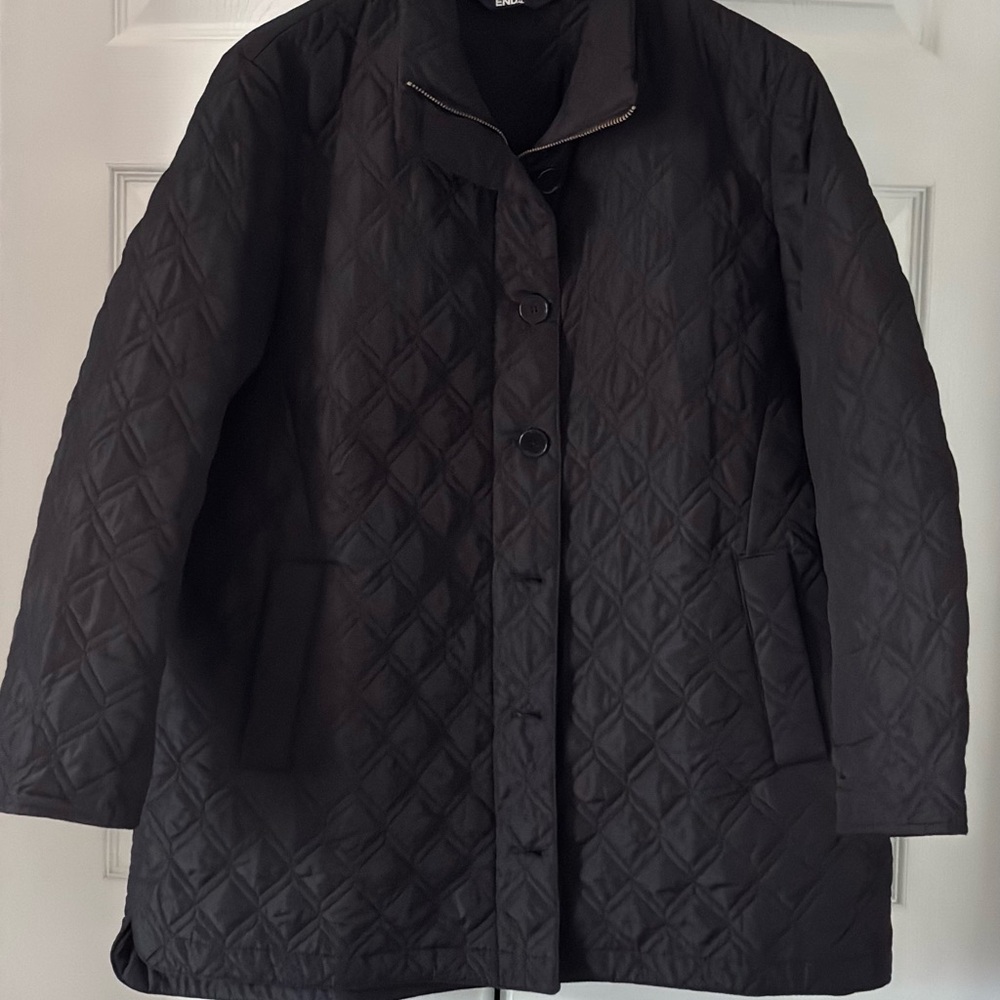 Lands' End Women's Black Quilted Coat